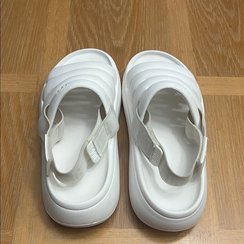 UGG women’s White Slip-On Sandals size W-9